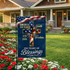 250 Years of Blessings 1776 2026 Faith Freedom Christian Cross US Flag