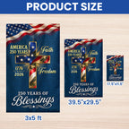 250 Years of Blessings 1776 2026 Faith Freedom Christian Cross US Flag