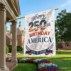 Happy Birthday 250th Anniversary America US Flag for Patriotic Decor
