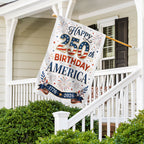 Happy Birthday 250th Anniversary America US Flag for Patriotic Decor