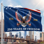 250 Years of Freedom Patriotic Eagle Proud To Be American Grommet Flag