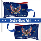 250 Years of Freedom Patriotic Eagle Proud To Be American Grommet Flag