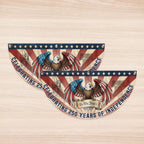 Celebrating 250 Years of Independence Patriotic Eagle We The People Vintage Fan Flag