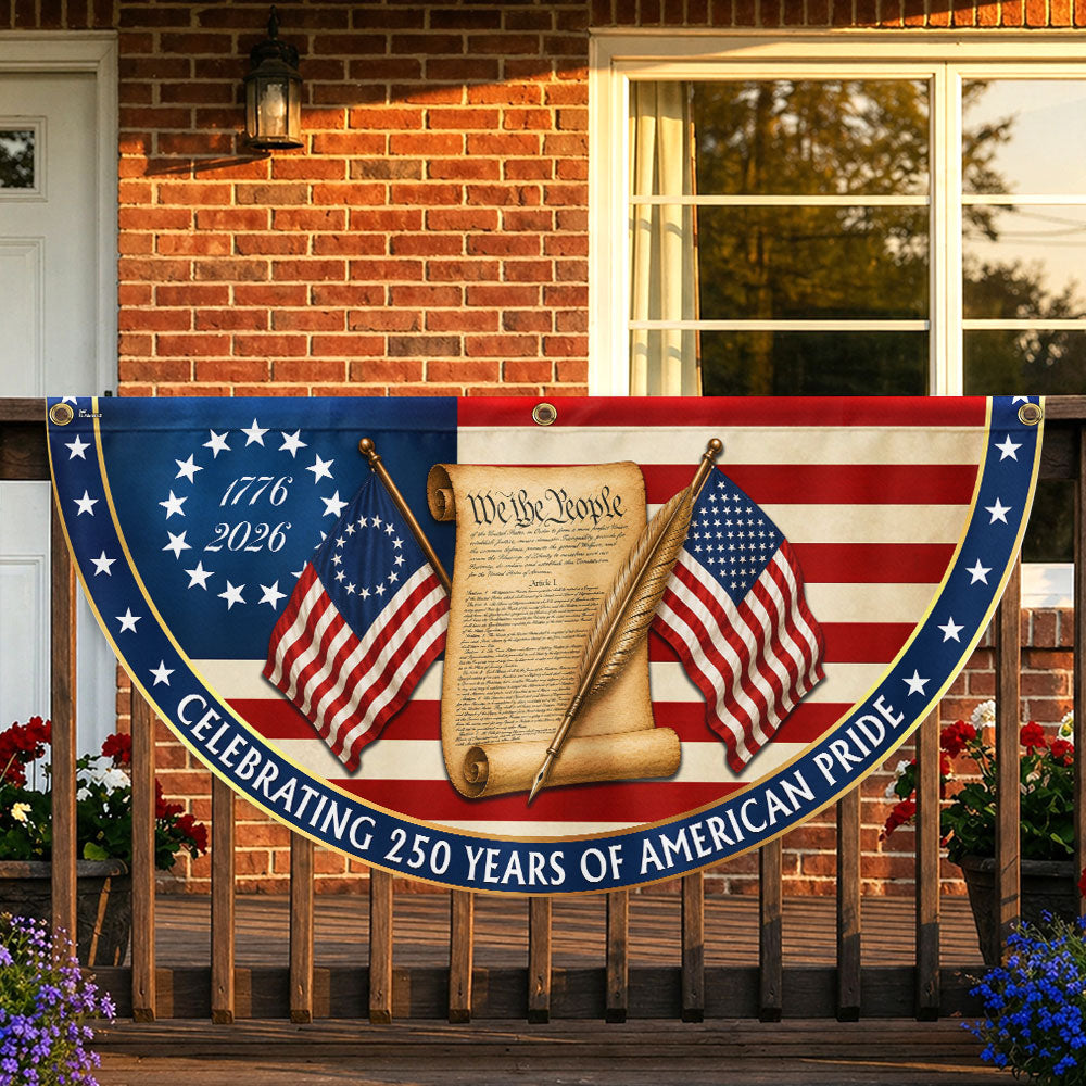 Celebrating 250 Years of American Pride We The People Retro Fan Flag