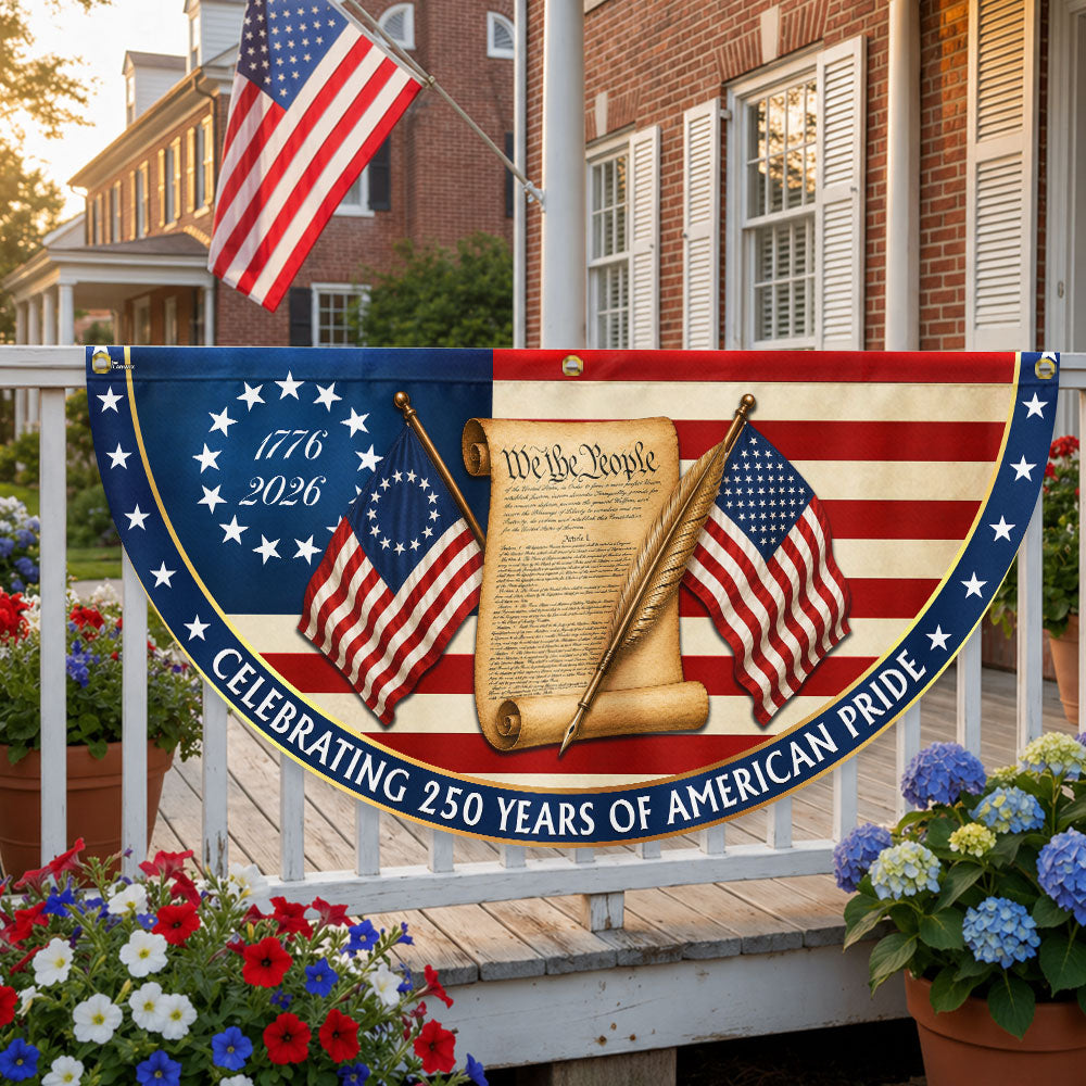 Celebrating 250 Years of American Pride We The People Retro Fan Flag