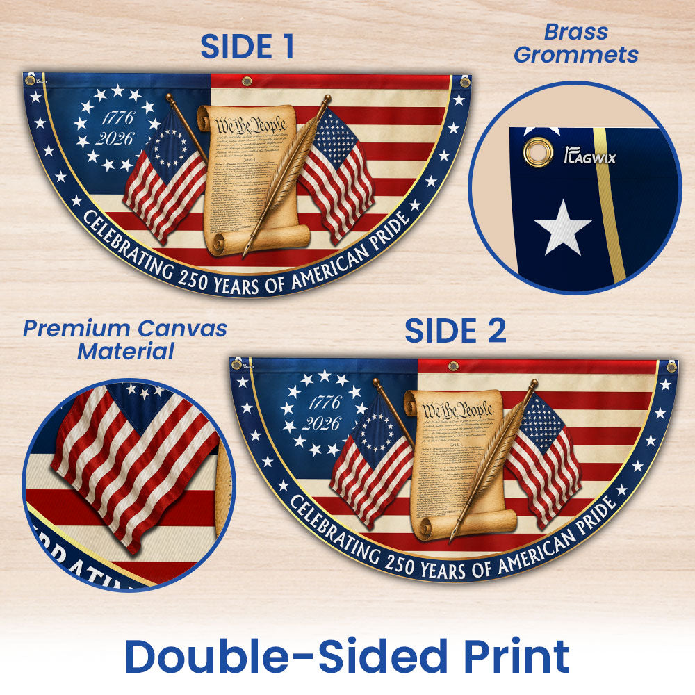 Celebrating 250 Years of American Pride We The People Retro Fan Flag