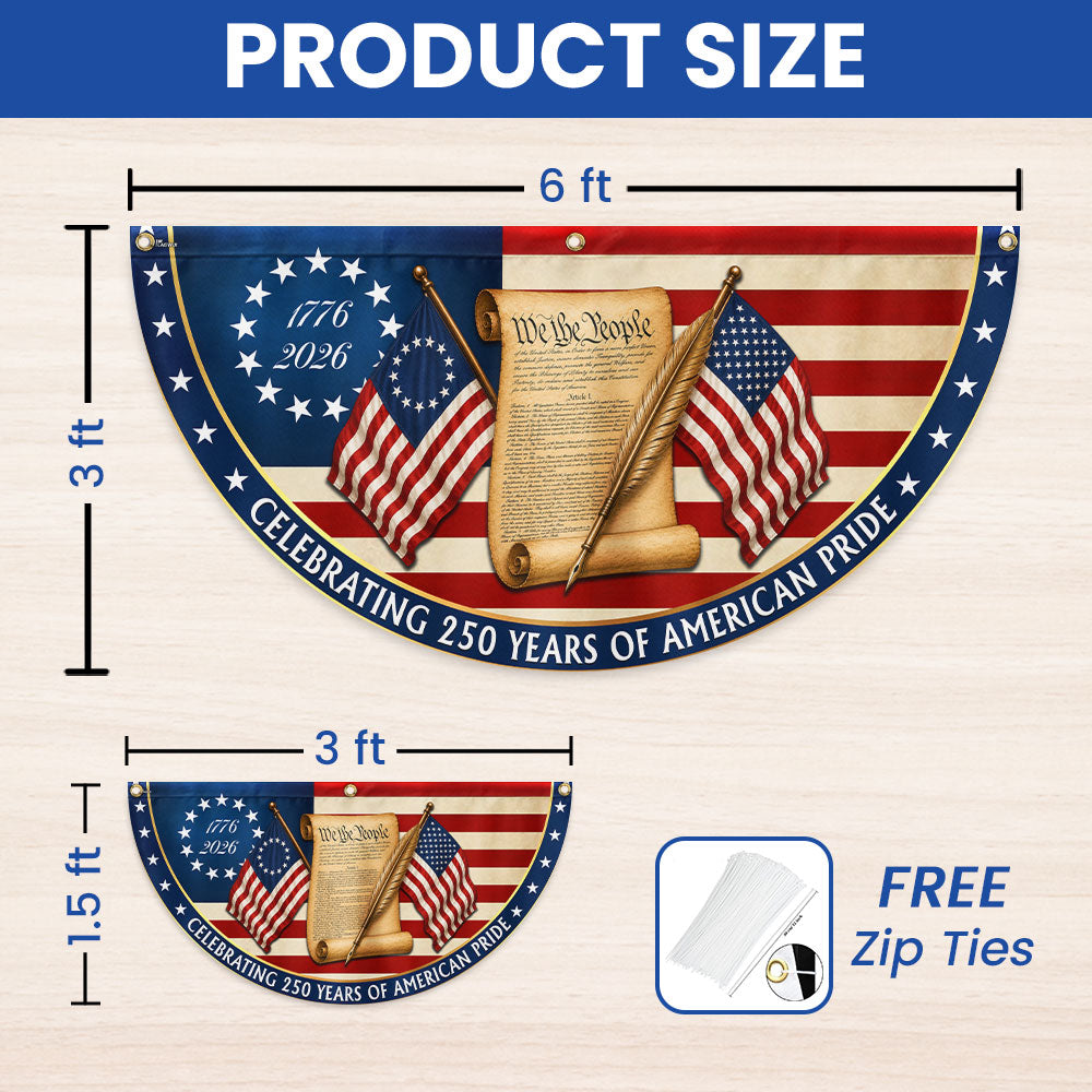 Celebrating 250 Years of American Pride We The People Retro Fan Flag