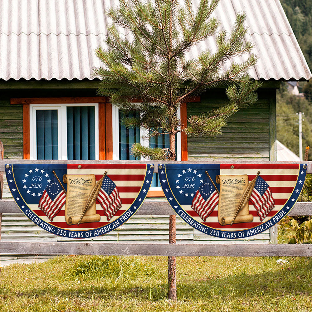 Celebrating 250 Years of American Pride We The People Retro Fan Flag