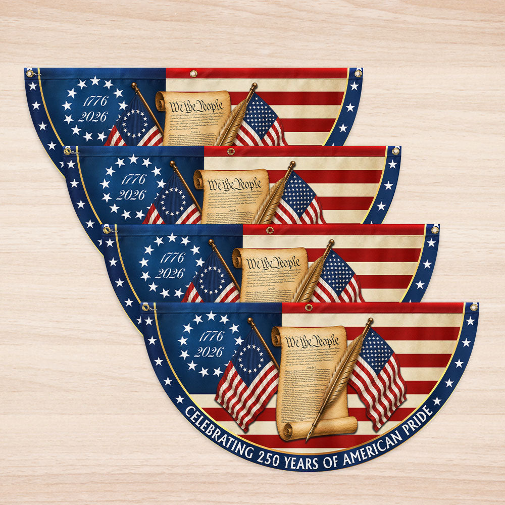 Celebrating 250 Years of American Pride We The People Retro Fan Flag