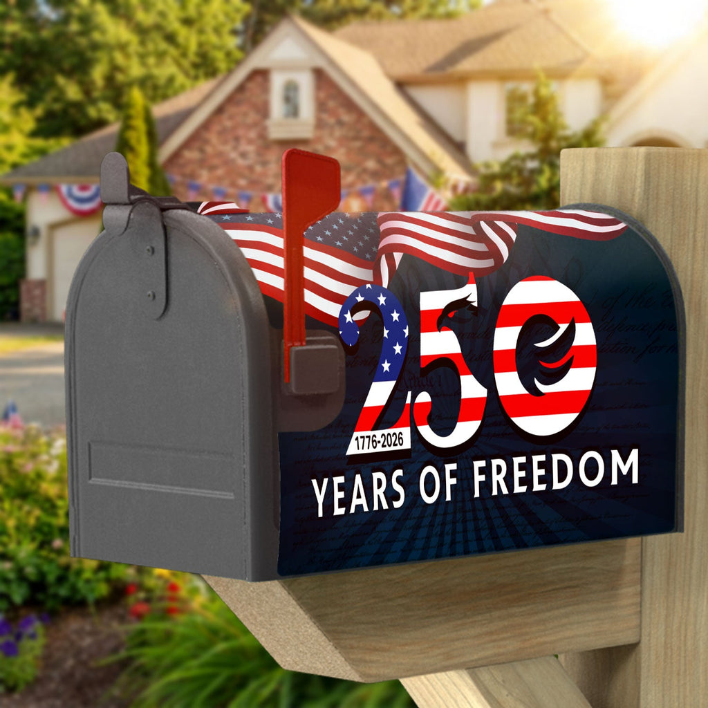 250th Anniversary 1776 2026 Patriotic Eagle American Flag Mailbox Cover