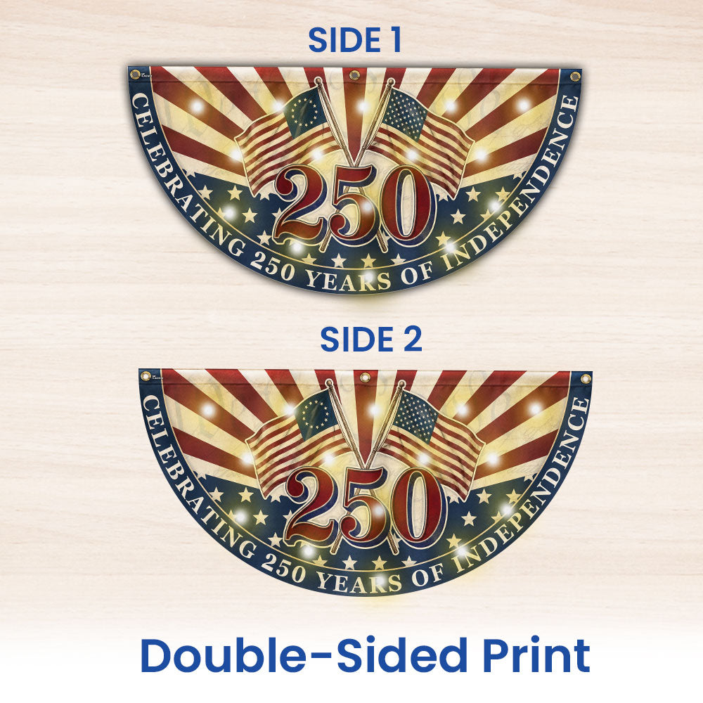 Patriotic Flag, Celebrating 250 Years of Independence Solar Led Fan Flag