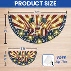 Patriotic Flag, Celebrating 250 Years of Independence Solar Led Fan Flag