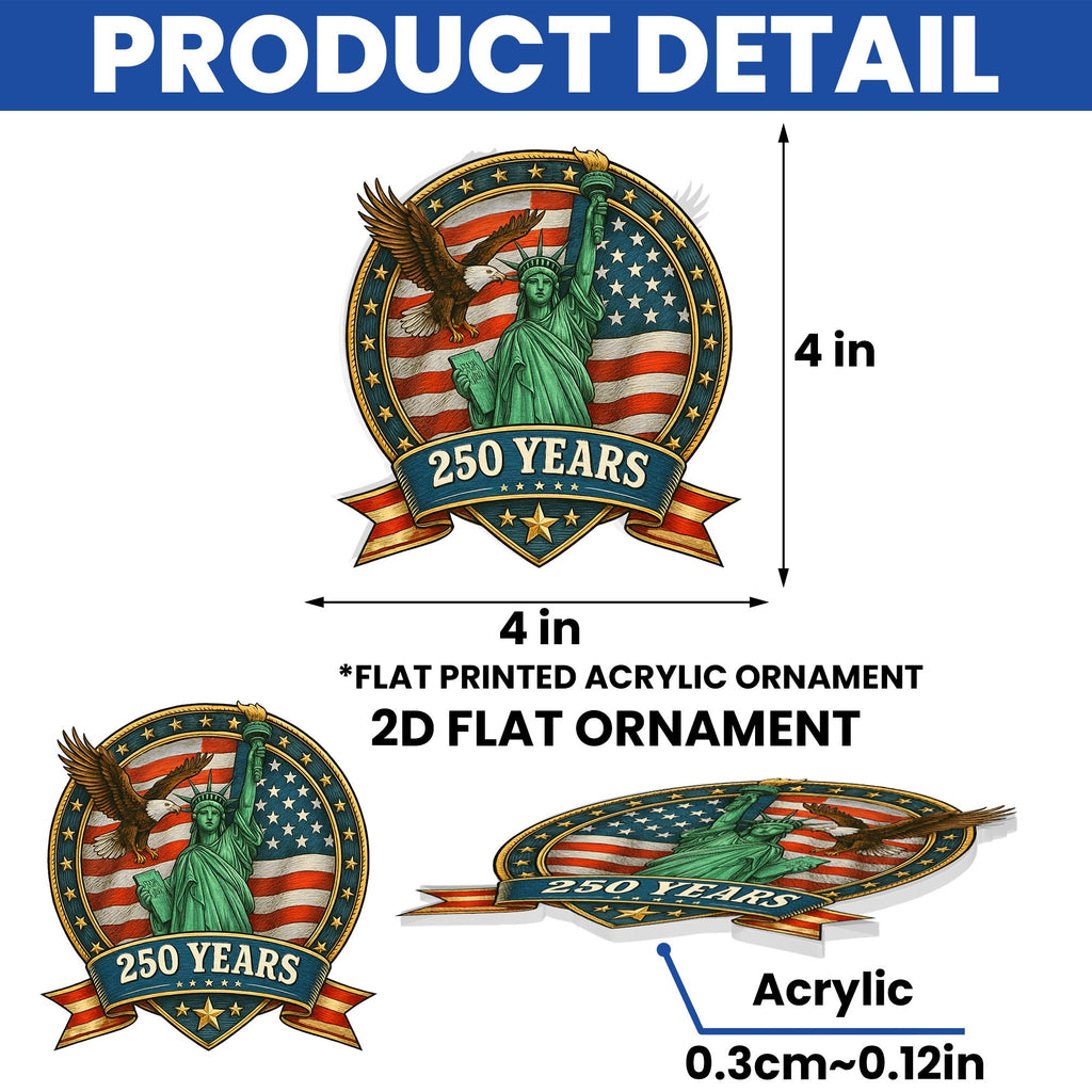 250 Years Ornament | Patriotic Liberty with Eagle Independence Day Decor