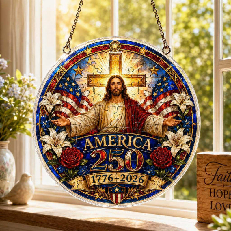 Acrylic Puzzle Suncatcher Ornament 250th Anniversary Acrylic Puzzle