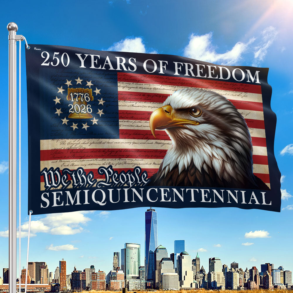 250 Years of Freedom Eagle American Grommet Flag Semiquincentennial
