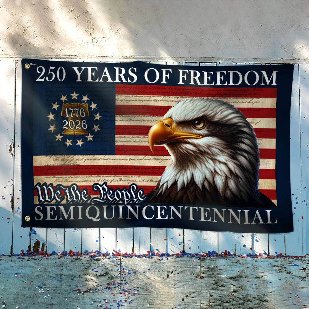 250 Years of Freedom Eagle American Grommet Flag Semiquincentennial