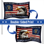 250 Years of Freedom Eagle American Grommet Flag Semiquincentennial