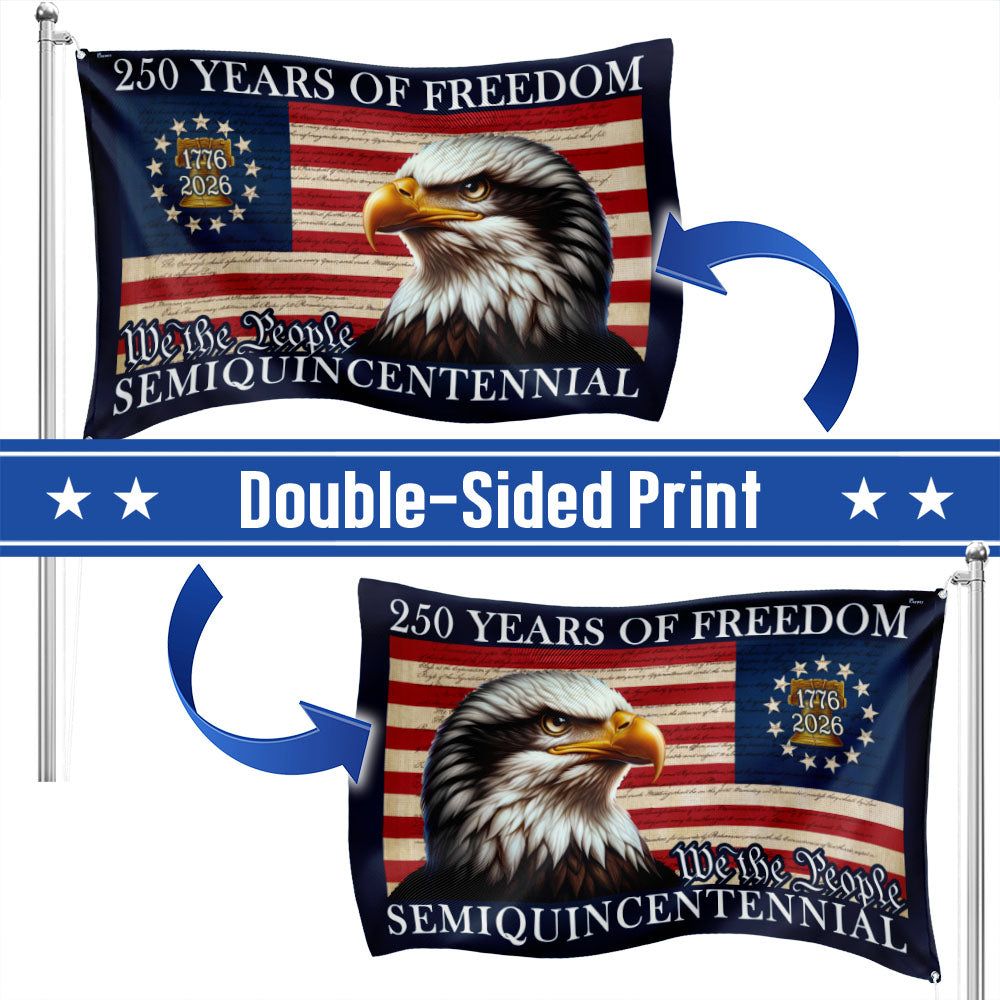 250 Years of Freedom Eagle American Grommet Flag Semiquincentennial