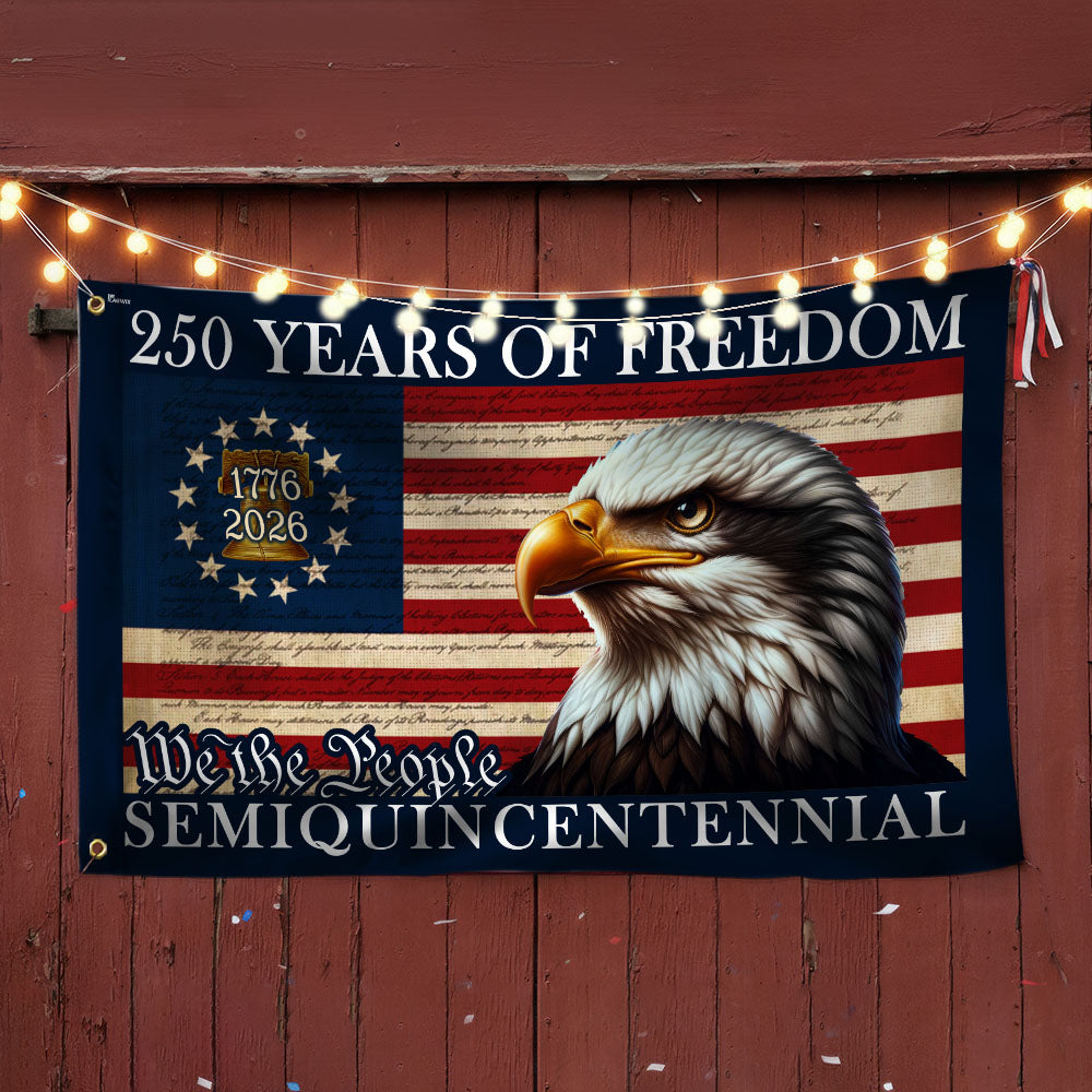 250 Years of Freedom Eagle American Grommet Flag Semiquincentennial