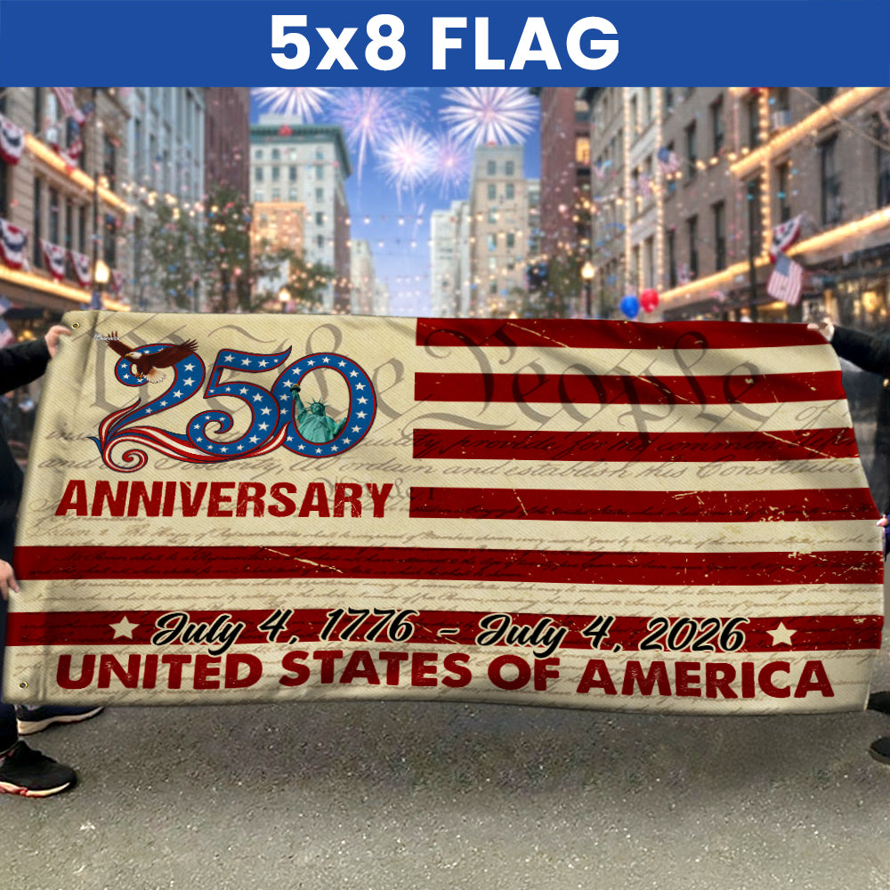 Flagwix 250th Anniversary US Grommet Flag - July 4, 2026 United States of America