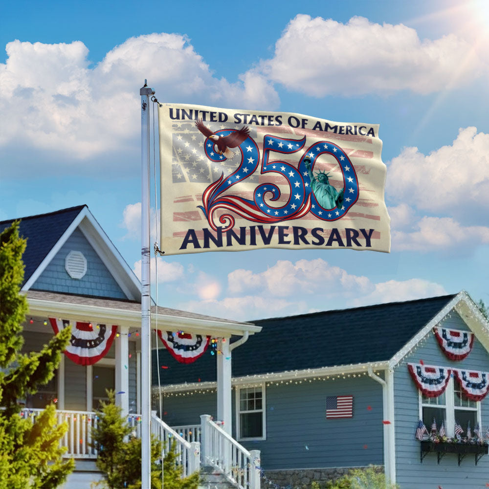 1776 2026 Grommet Patriotic Flag for America 250th Anniversary