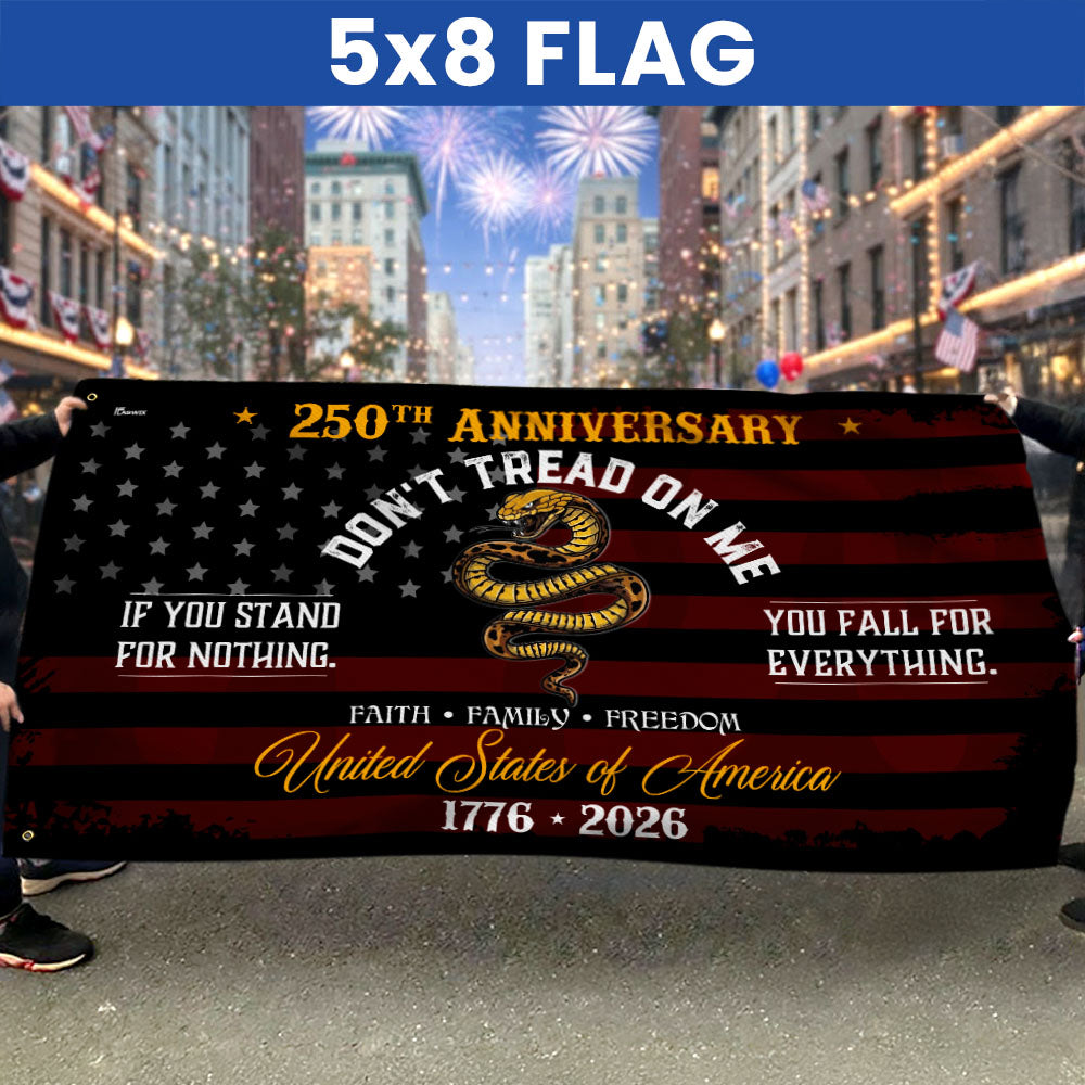 Flagwix USA 250th Anniversary Grommet Flag – Don’t Tread On Me Gadsden Flag Patriotic Design