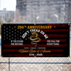 Flagwix USA 250th Anniversary Fence Banner – Don’t Tread On Me Gadsden Flag Patriotic Design
