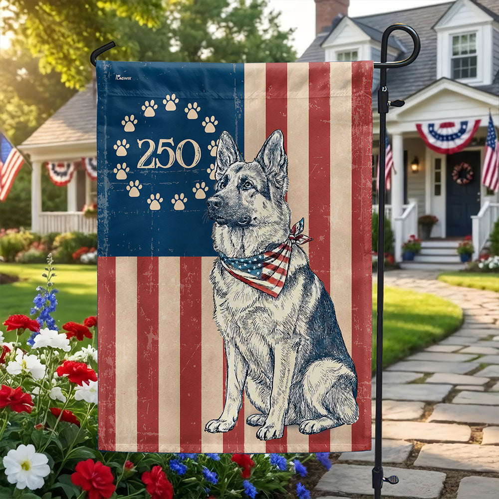Betsy Ross Paw Prints Dog German Shepherd Flag for 250th Anniversary