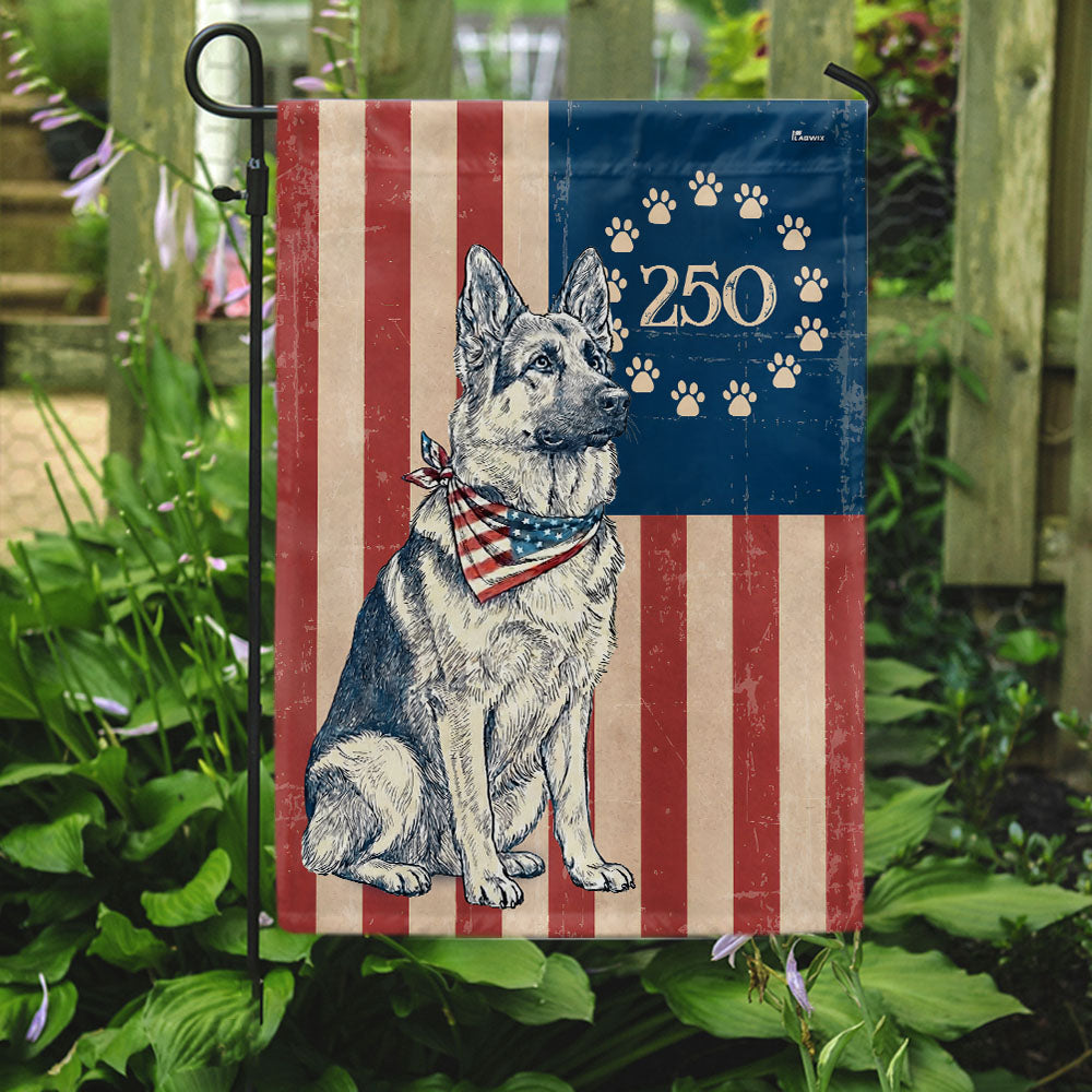 Betsy Ross Paw Prints Dog German Shepherd Flag for 250th Anniversary