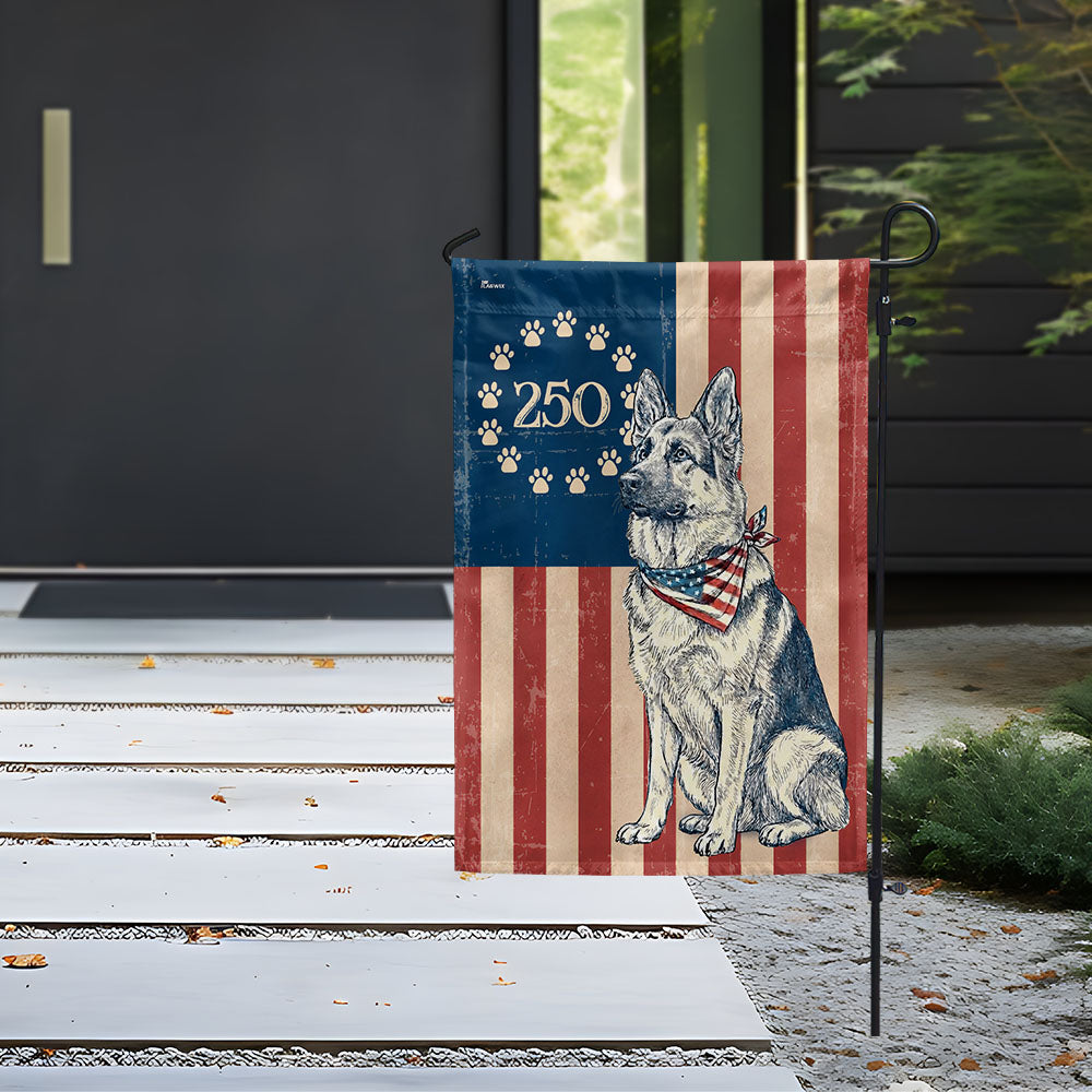 Betsy Ross Paw Prints Dog German Shepherd Flag for 250th Anniversary