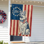 Betsy Ross Paw Prints Dog German Shepherd Flag for 250th Anniversary
