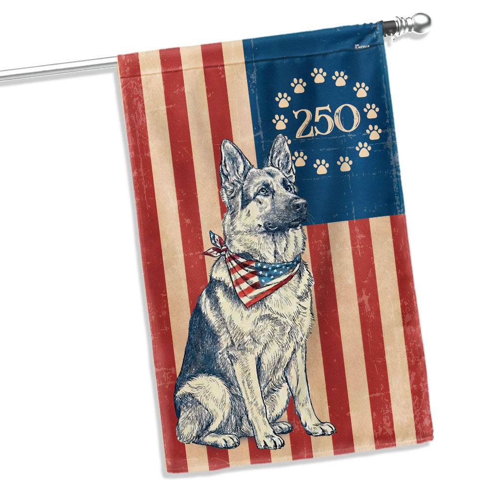 Betsy Ross Paw Prints Dog German Shepherd Flag for 250th Anniversary