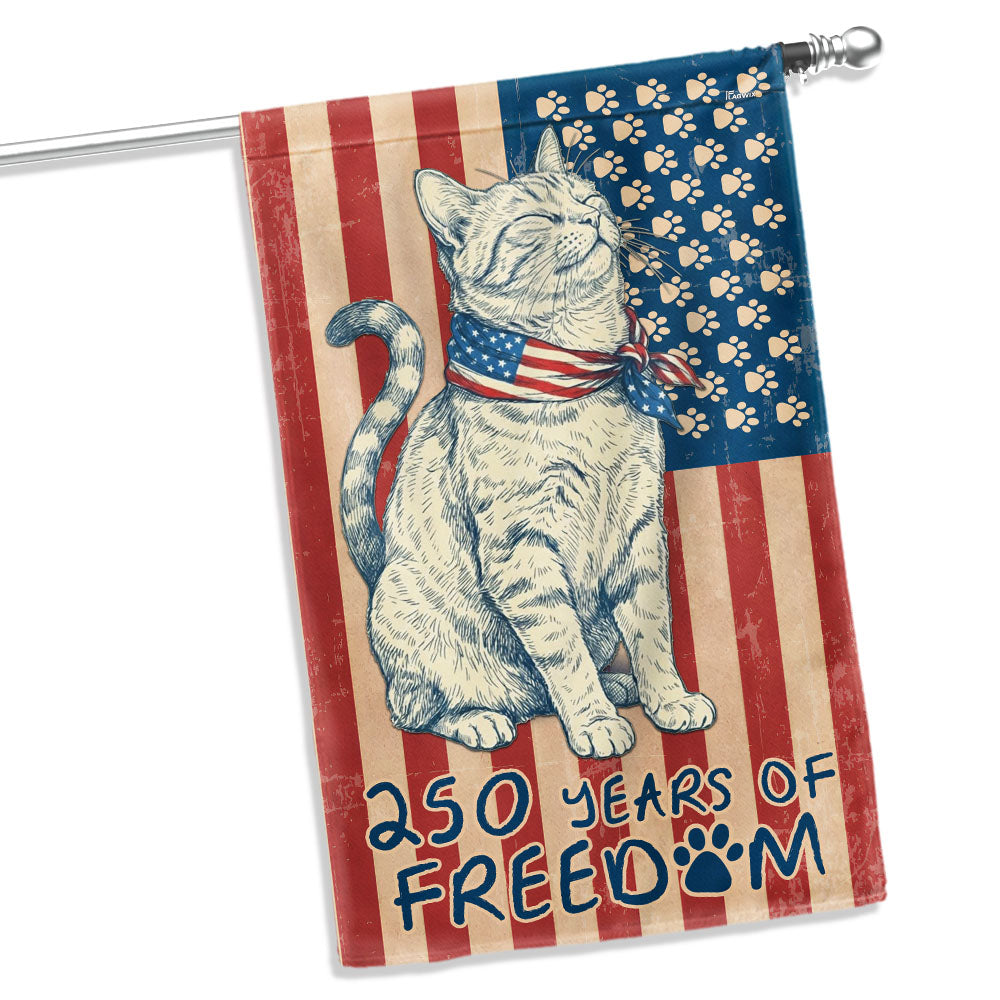 Flagwix Patriotic Cat Garden Flag - 250th Anniversary Paw Prints US  Flag Decor