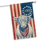 Flagwix Patriotic Highland Cow Garden Flag - 250th Anniversary Cow Farmer Prints Betsy Ros Flag Decor