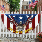 250 Years of Freedom Non-Pleated Fan Flag Patriotic Eagle Bunting