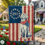 Flagwix Patriotic Labrador Retriever  Garden Flag - 250th Anniversary Paw Prints Betsy Ross Flag Decor
