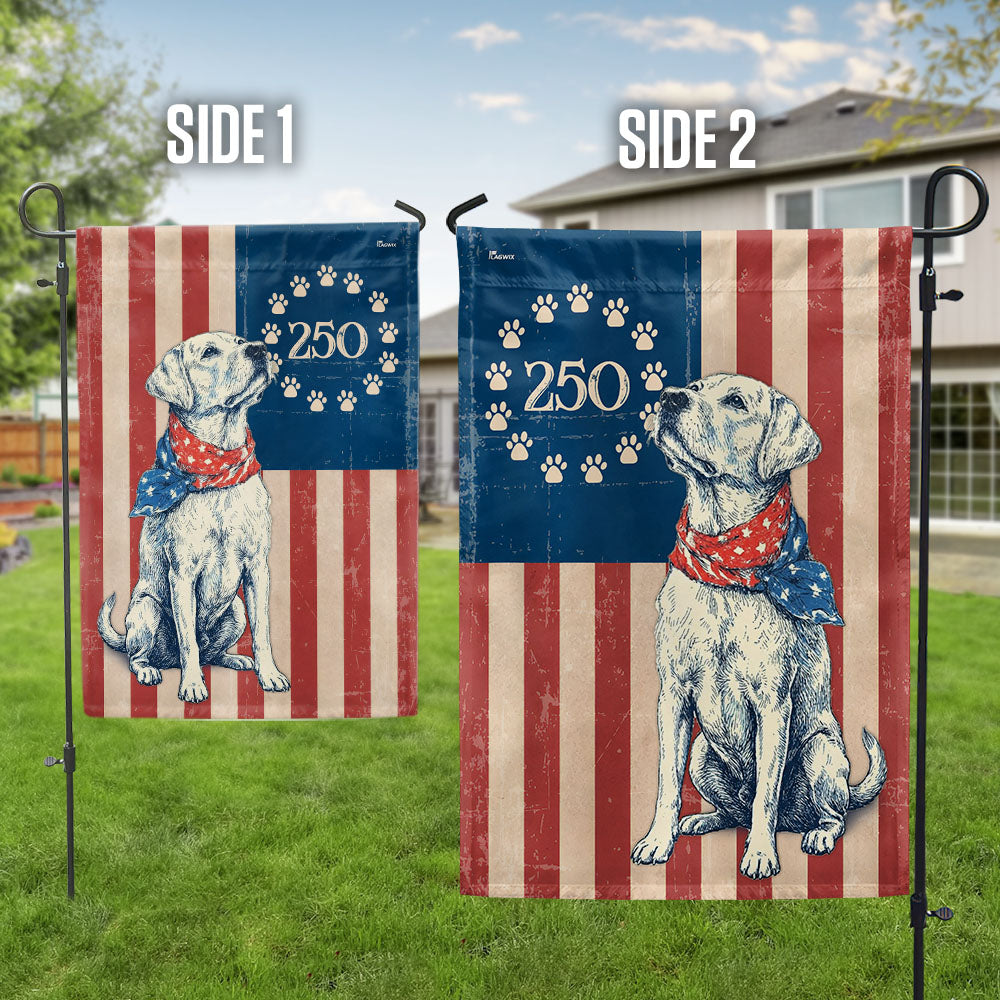 Flagwix Patriotic Labrador Retriever  Garden Flag - 250th Anniversary Paw Prints Betsy Ross Flag Decor