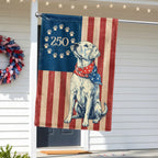 Flagwix Patriotic Labrador Retriever  Garden Flag - 250th Anniversary Paw Prints Betsy Ross Flag Decor