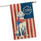 Flagwix Patriotic Labrador Retriever  Garden Flag - 250th Anniversary Paw Prints Betsy Ross Flag Decor