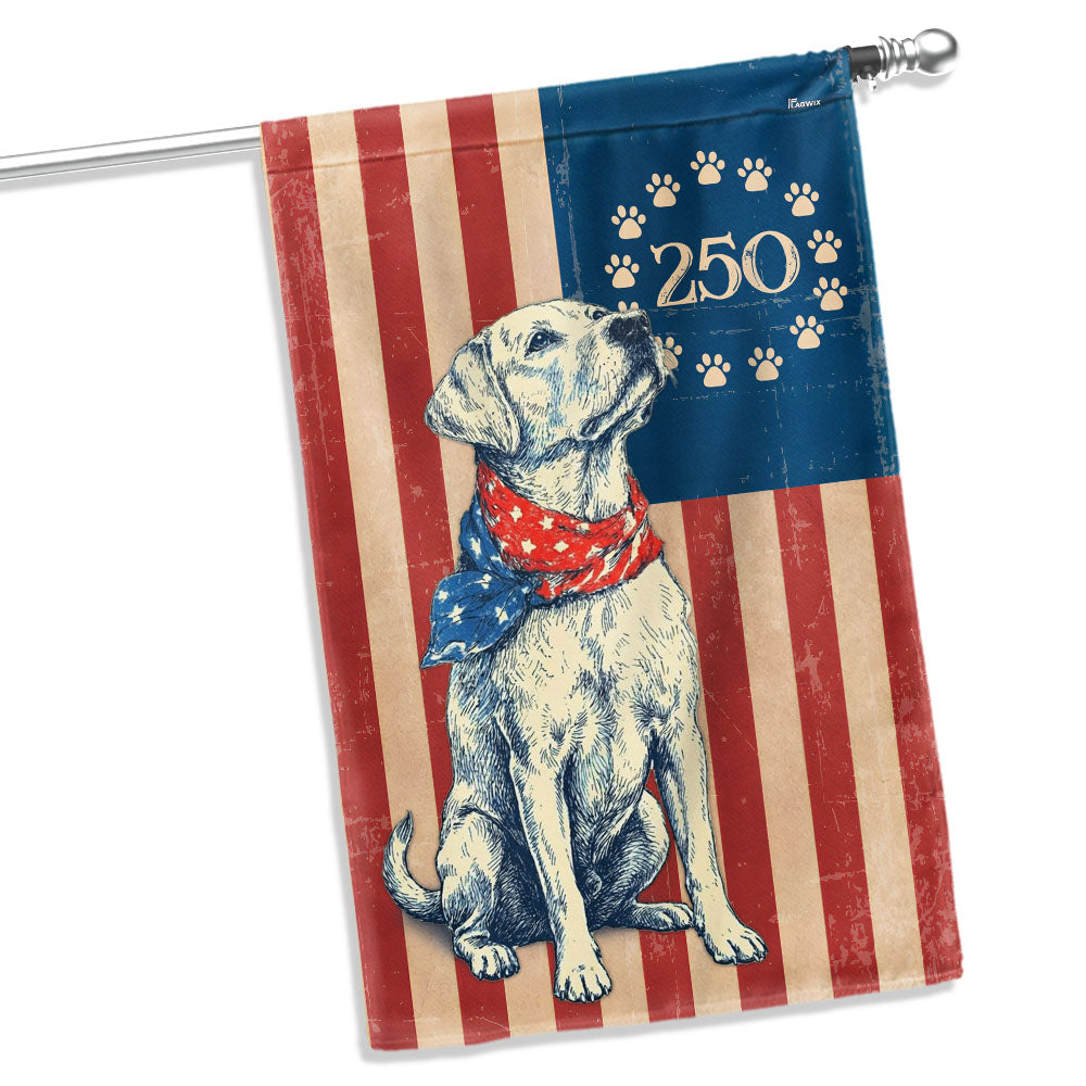 Flagwix Patriotic Labrador Retriever  Garden Flag - 250th Anniversary Paw Prints Betsy Ross Flag Decor