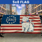 Flagwix Patriotic Cat Grommet Flag - 250th Anniversary Paw Prints Betsy Ross Flag Decor