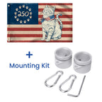 Flagwix Patriotic Cat Grommet Flag - 250th Anniversary Paw Prints Betsy Ross Flag Decor