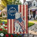 Flagwix Wrapped in Glory Cat Garden Flag - 250th Anniversary Patriotic Paw Prints Betsy Ross Flag Decor