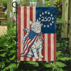 Flagwix Wrapped in Glory Cat Garden Flag - 250th Anniversary Patriotic Paw Prints Betsy Ross Flag Decor