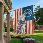 Flagwix Wrapped in Glory Cat Garden Flag - 250th Anniversary Patriotic Paw Prints Betsy Ross Flag Decor