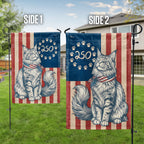 Flagwix Patriotic Maine Coon Cat Garden Flag - 250th Anniversary Patriotic Paw Prints Betsy Ross Flag Decor