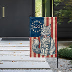 Flagwix Patriotic Maine Coon Cat Garden Flag - 250th Anniversary Patriotic Paw Prints Betsy Ross Flag Decor