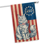 Flagwix Patriotic Maine Coon Cat Garden Flag - 250th Anniversary Patriotic Paw Prints Betsy Ross Flag Decor