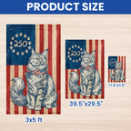 Flagwix Patriotic Maine Coon Cat Garden Flag - 250th Anniversary Patriotic Paw Prints Betsy Ross Flag Decor
