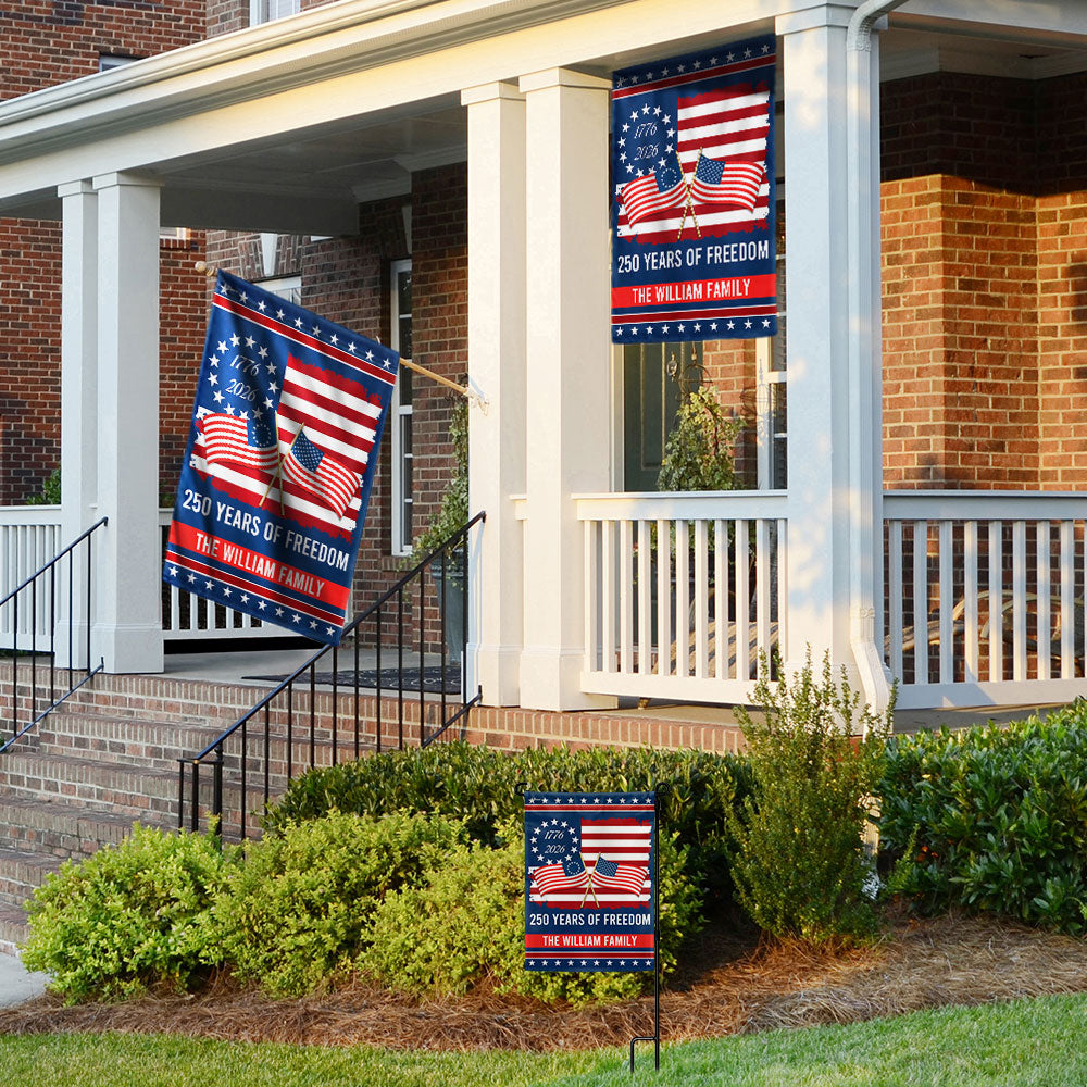 Personalized 250 Years of Freedom Flag, 250th Anniversary Decorative Flag